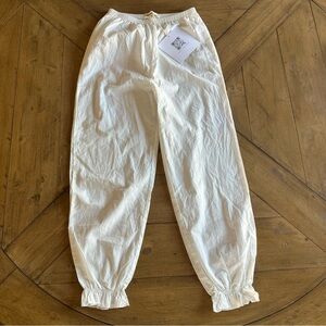 Sonderhaus Lightweight Cotton Pants NWT XS White Pull On Bloomer Style Peasant